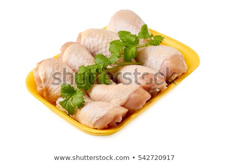 Stock fotó: Chicken Legs In Plastic Tray For Retail Market