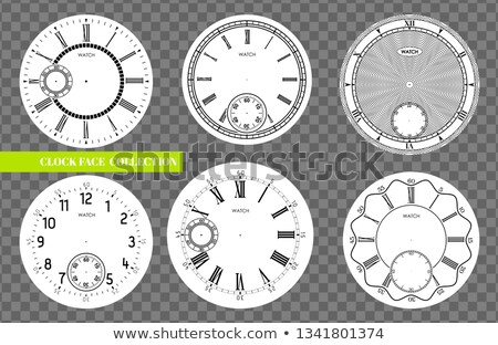 Foto stock: Clock Face Blank Set Isolated On Transparent Background Vector Watch Design Vintage Roman Numeral