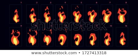 Stockfoto: Animation Burning Fire With Sparks Effect Vector