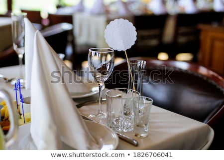 Stockfoto: Empty Glasses Set In Restaurant Catering Service Concept