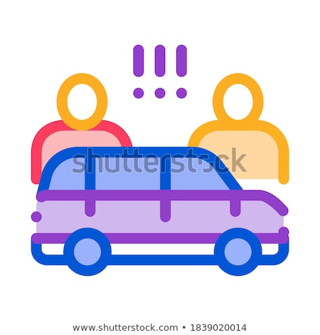 Stock foto: Quarrel Between Car Drivers Icon Vector Outline Illustration