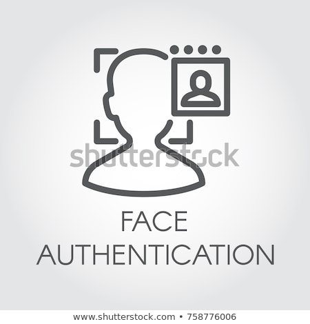 Foto d'archivio: Scan Head Authentication Icon Vector Outline Illustration