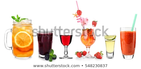 Stock fotó: Set Of Different Alcoholic Cocktails Isolated On White Background