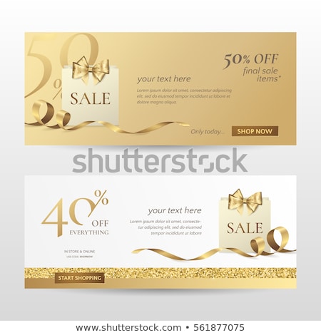 Stock photo: Gold Paper Horizontal Ribbon On The White Isolated Background