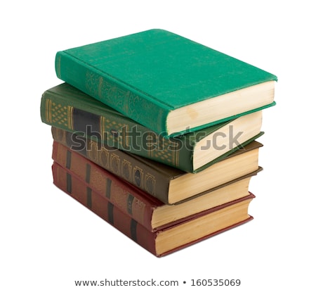 Foto stock: Tattered Book Stack Isolated On White Background