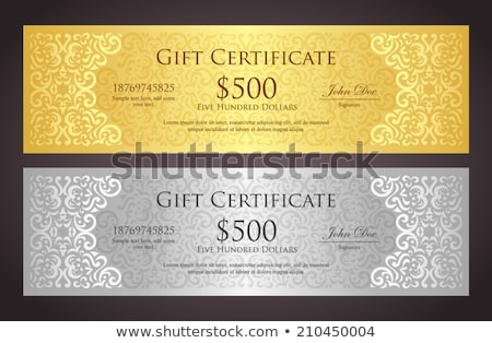 Stock fotó: Vintage Gold And Silver Gift Certificate With Lace Decoration