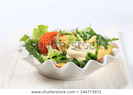 ストックフォト: Fried Cheese With Vegetable Salad And Mayonnaise