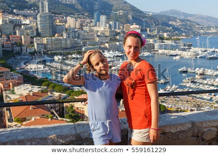 Stok fotoğraf: Mother With Her Daughter In Mediterranean Sea France