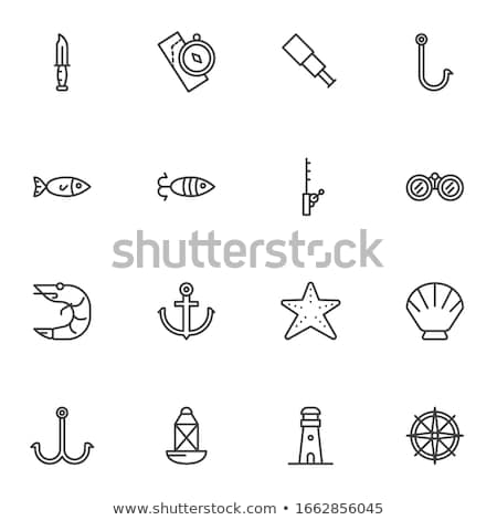 Foto stock: Icon Fishing Linear Style