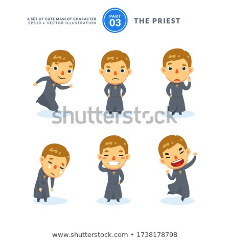 Stockfoto: Cartoon Priest Hug