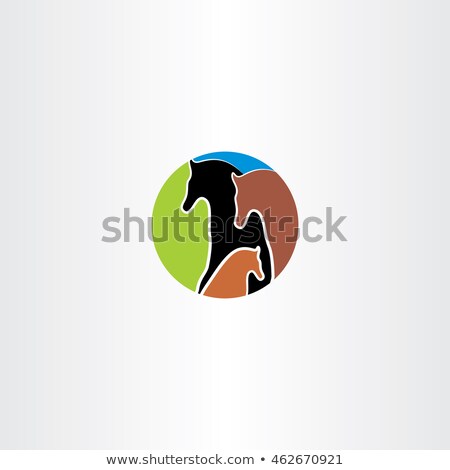 Stock fotó: Horse Family Logo Vector