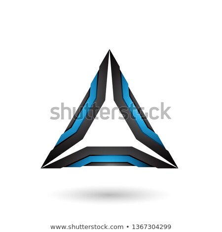 Stock fotó: Black And Blue Mechanic Triangle Vector Illustration