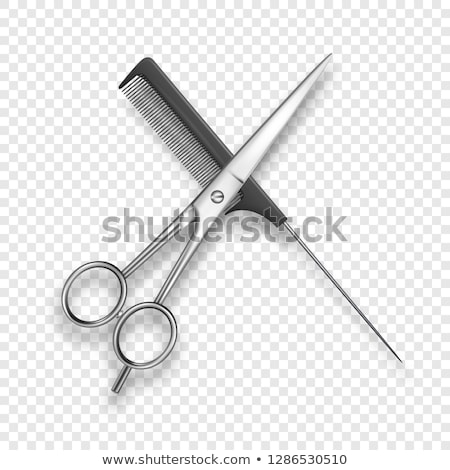 Stock photo: Scissors And Comb 3d