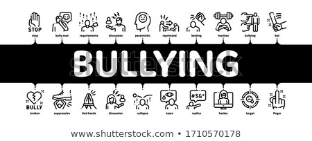 Foto stock: Bullying Aggression Minimal Infographic Banner Vector