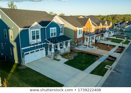 ストックフォト: Newly Constructed Home With Two Car Garage