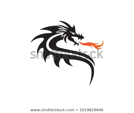 Zdjęcia stock: Emblems And Dragons Red Color Isolated