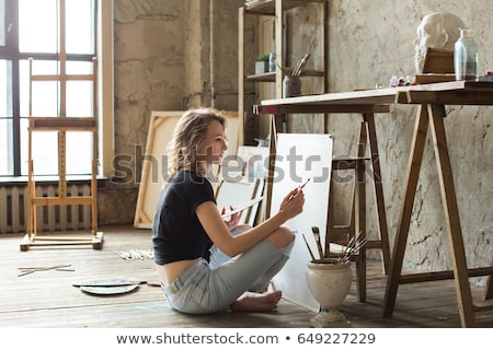 Foto stock: Woman Painter