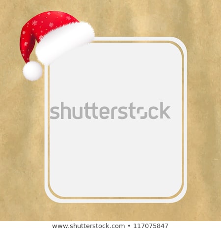 Christmas Cap On Grunge Blank Sheet Of Paper Stok fotoğraf © cammep