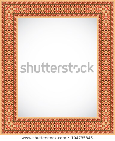 Vertical Frame With An Ornament - Ukrainian Style Stockfoto © pzAxe