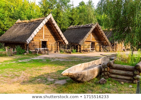 Stock foto: Ancient Slavic Houses In Heritage Park