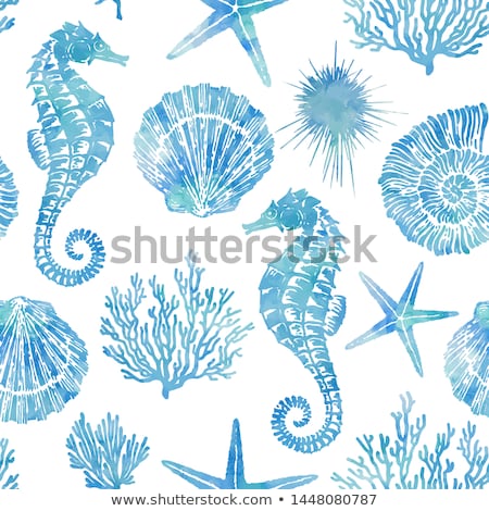 Foto stock: Underwater Card With Seahorse Vector