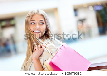 Stockfoto: Ooie · blonde · vrouw · winkelen