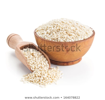 Stockfoto: Sesame Seeds In A Wooden Bowl
