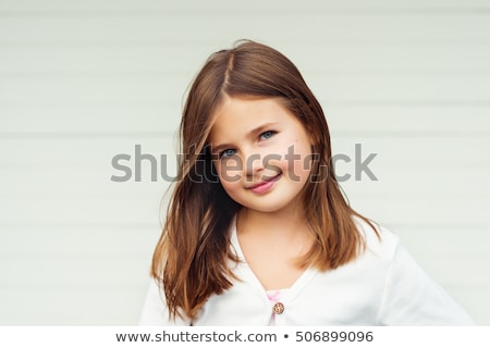 Foto stock: Portrait Of 9 Year Old Girl