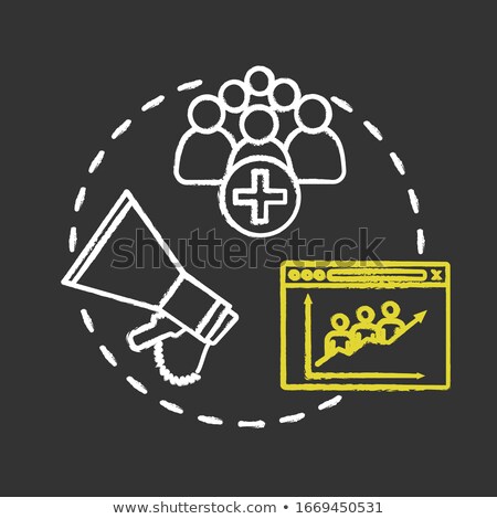 [[stock_photo]]: Brand Development Concept Doodle Icons On Chalkboard
