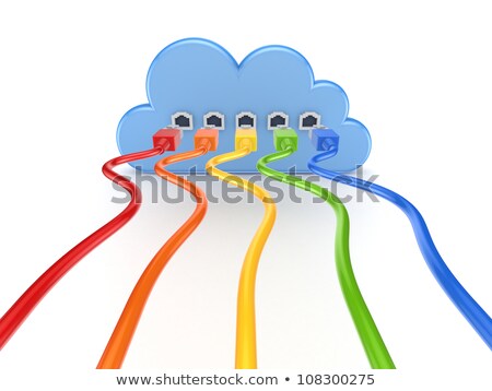 ストックフォト: Patch Cable Connecting With Cloud 3d Rendering