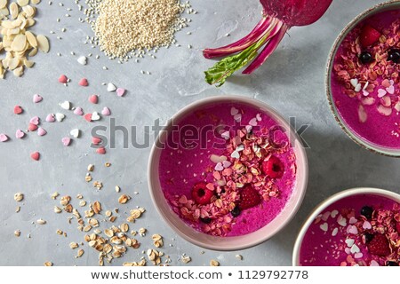 Smoothies Of Red Berries In A Glass With Half A Beet Raspberrie Stockfoto © artjazz