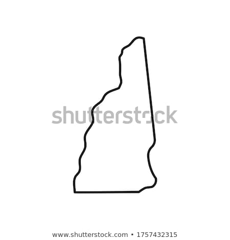 Stockfoto: New Hampshire Black Map On White Background Vector