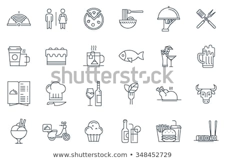 Stock photo: Fast Food Line Icons Set