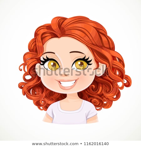 Stock fotó: Portrait Of Satisfied Young Girl With Curly Hair
