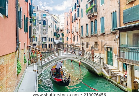 Stockfoto: Narrow Canal In Venice Italy