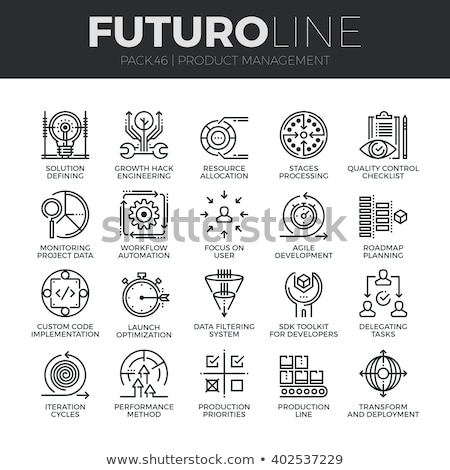 Foto stock: Scrum Agile Collection Elements Vector Icons Set