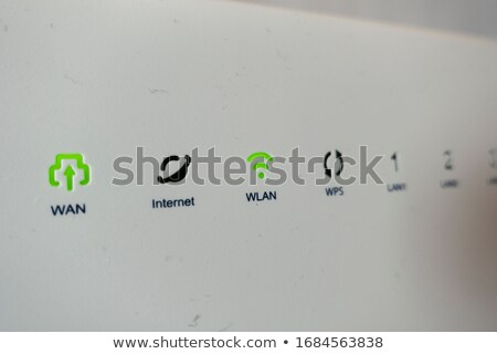 Stock foto: Extreme Closeup Shot Of Green Lights On Internet Modem