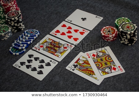 Stockfoto: High Card Poker Combination On Gray