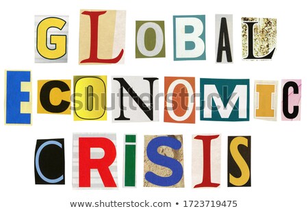Global Economic Crisis Text Made Of Newspaper Clippings Сток-фото © Taigi