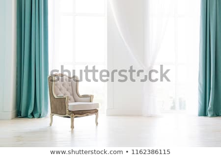 Foto d'archivio: Curtain And Blank White Copyspace