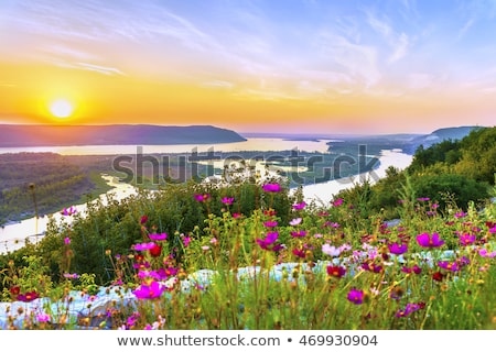 Foto stock: Beatiful Sunset On Volga River In Samara Russia