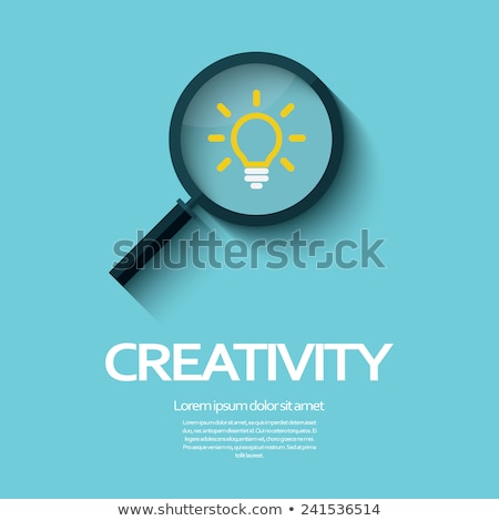 Foto stock: Magnifying Glass With Light Bulb Icon