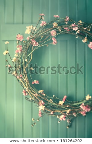 Stock photo: Apple Blossom Wreath Hanging On Coat Hook