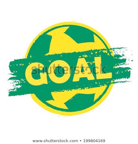 Goal Over Green Yellow Brazilian Colors Drawn Banner Сток-фото © marinini
