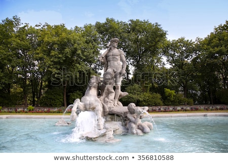Stock fotó: Neptune Fountain In Munich Germany