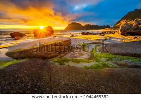 Stock fotó: The Dramatic Sunset Over The Sea In The Arctic