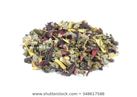 Foto stock: Heap Of Loose Biological Wonder World Tea On White