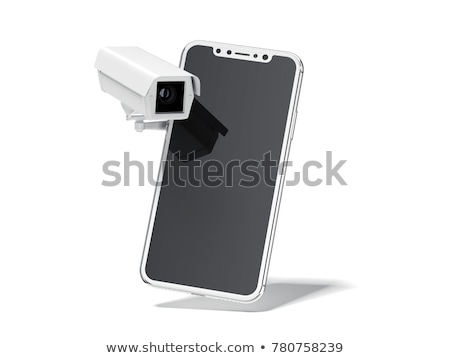 Foto stock: Modern Smartphone With White Spy Cams 3d Rendering