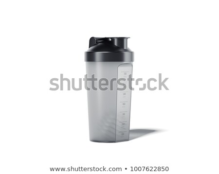 Stockfoto: Transparent Shaker For The Protein Cocktail 3d Rendering