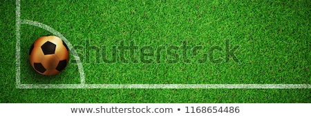 Stockfoto: Gold Football Against Close Up View Of Astro Turf